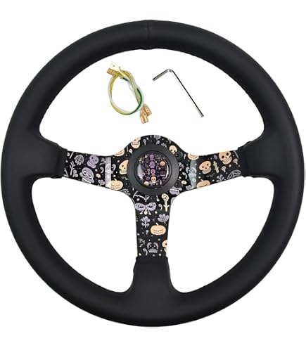 Amazon | 14インチ クリスタル ステアリング ハンドル JDM ディープ